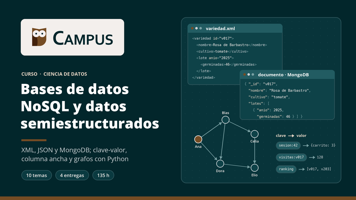 Imagen del curso Bases de datos NoSQL y datos semiestructurados