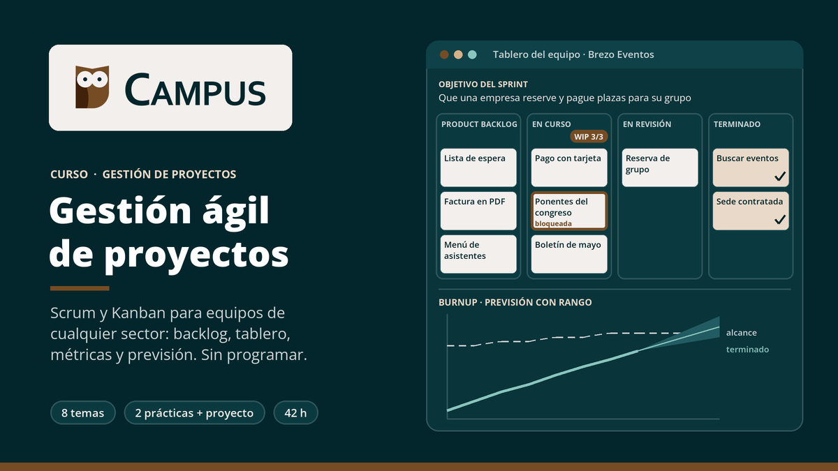 Imagen del curso Gestión ágil de proyectos (Scrum y Kanban)