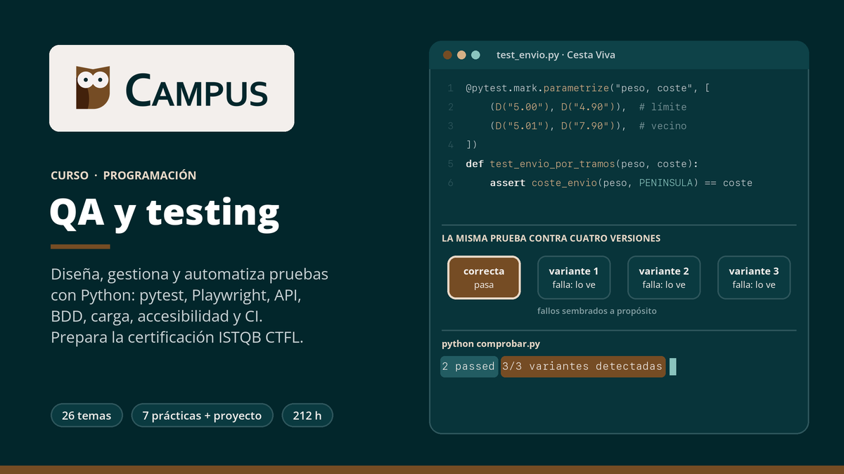 Imagen del curso QA y testing